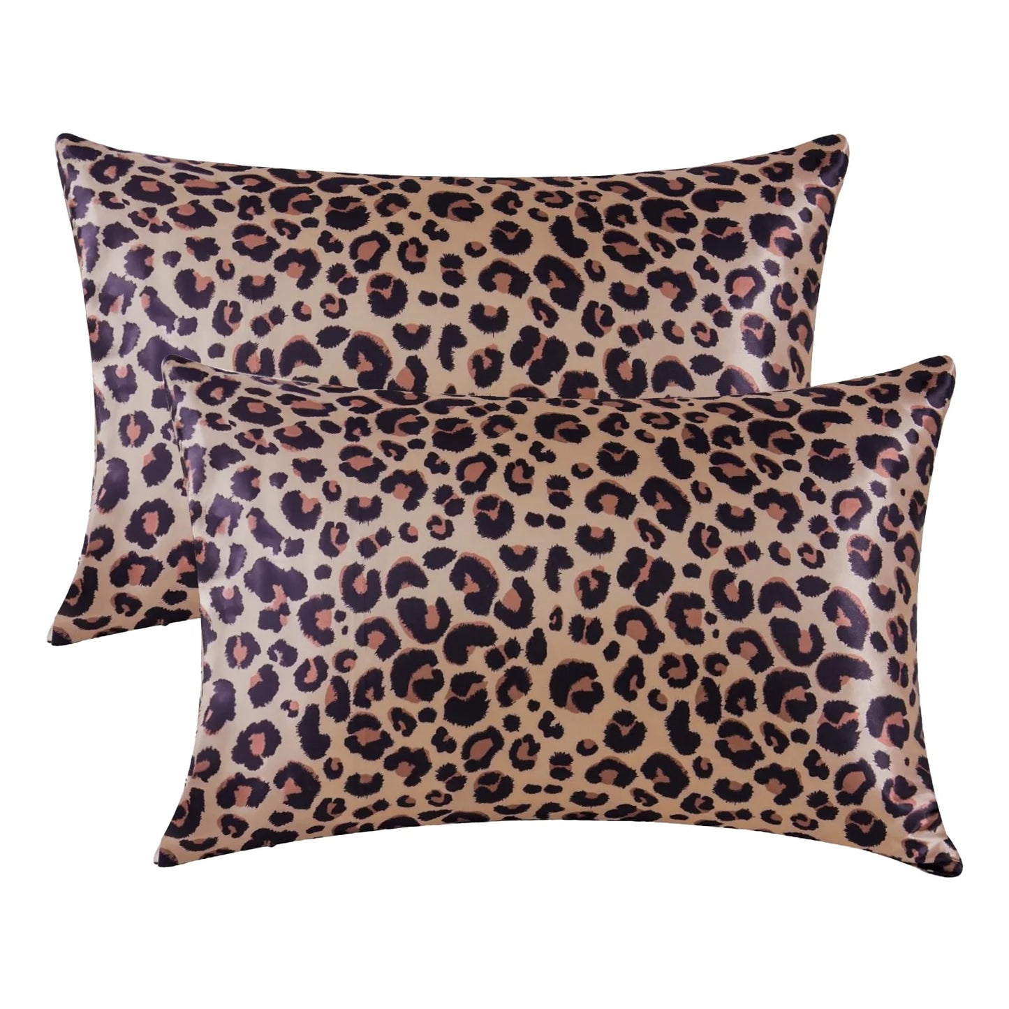 Satin Pillow Case, 2 Pack Satin Queen Silk Pillowcase for Hair and Skin, 20X30, Black