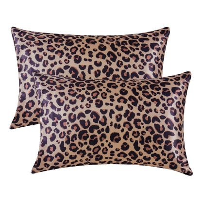 Satin Pillow Case, 2 Pack Satin Queen Silk Pillowcase for Hair and Skin, 20X30, Black
